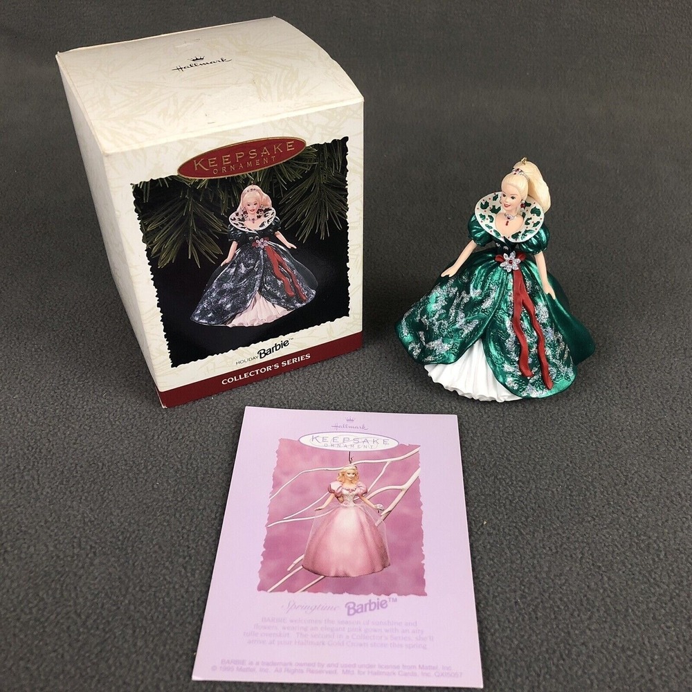 Barbie Hallmark Keepsake Christmas Holiday Ornament VTG‎ 1995 Green Dress